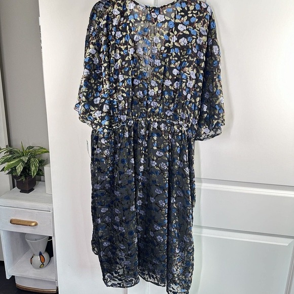 New ModCloth Black Floral Dramatic Depths Velvet Dress M,XL,2XL NWT Girlie - Picture 2 of 13